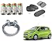 Auto Pearl Premium Quality Car Accessories Combo of Car Tyre Air Alert Valve Cap Set of 4 Pcs. & Full Steel Towing Tow Cable 2000kgs 6mm Heavy Duty 4Mtr. & Premium Quality Car Auto Window Side Chipkoo Sunshade Curtains Black Set of 5 Pcs. For Chevrolet Beat Type-2 RS.1122.00