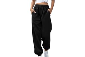 Kobilee Pantaloni Sportivi Donna Casual Jogging Taglie Forti con Tasca Leggero Elasticizzato Pantaloni Tuta Pantaloni Palestra Eleganti Yoga Fitness Abbigliamento Pantaloni Larghi Cotone Vita Alta