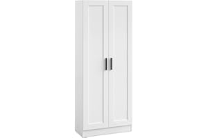 Panana Multi-Purpose Cabinet with 2 Doors, Filing Cabinet, Multi-Purpose Cupboard, Wardrobes, Turin Collection, Shoe Shelves Made of Wood, 152 x 60 x 34 cm (White)