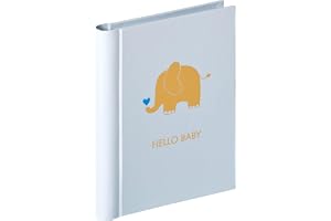 Walther Design Fotoalbum Blå 30 foton 11,5 x 15,5 cm Minialbum med prägling och rosettbindning Baby Animal MA-148-L