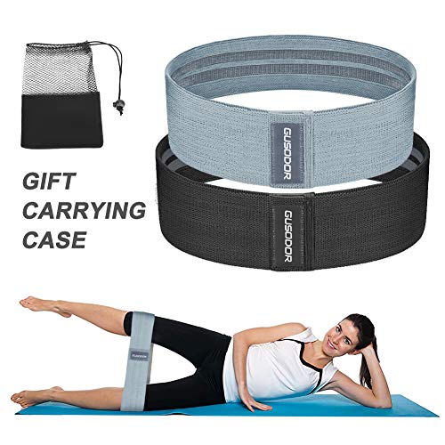 GUSODOR Elastici Fitness Elastica Bande di Resistenza Set di 2 Bande Fasce Elastiche Fitness Resistenza di Lattice Naturale per Yoga, Pilates,Fisioterapia,Riabilitazione Dopo Un infortunio