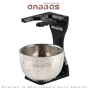Anbbas Shaving Stand Set, Black Acrylic Shaving Stand Fit 1.2" Knot Shaving Brush and Stainless Steel Shaving Bowl Dia 3.2" for Traditional Wet Shaving Soap - Image 2
