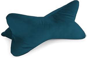 Bookiepad Leseknochen Cozy Samt, ergonomische Form für Nacken- oder Lendenstütze, Flexible Stütze für Bücher, E-Books oder Tablets, petrol