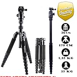 STATIV: Das Dreibein und Einbeinstativ MIKA ist ein absolut praktischer Begleiter bei Fototouren. Das Stativ genügt selbst höchsten Ansprüchen und ist die richtige Wahl für Landschafts-,Panorama-, Porträt-, Produkt- und Makroaufnahmen auf professionellem Niveau.