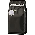 YHRY Coffee Bags with Valve(16 oz,1 lb,25pcs) Black High Barrier Aluminumed Foil Flat Bottom Heat Sealed Coffee Beans Packaging Bags Side Zipper Resealable Bags for Home or Business