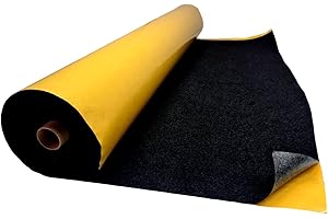 KADUSI Moqueta adhesiva color negro con ancho de 148cm para tapizar coches, furgonetas, barcos y otros. Se compra a metros