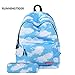 Produktbild Jian Ya NA Mädchen Mädchen-beiläufige Rucksack, Himmel und weißen Wolken Polyester Schulranzen, mit kostenlosen Mäppchen Blau