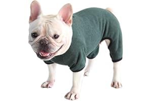 BT BEAR Dog Clothes, Dog Pajamas Soft Four-Legged Jumpsuit French Bulldog Clothes Dog Onesies for Puppy Small Medium Dogs (Blackish green, Large)