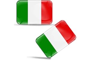SkinoEu® 2 x Aufkleber 3D Gel Silikon Stickers Italien Flagge Italy Flag Fahne Autoaufkleber F 29