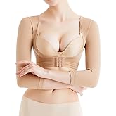 Bafully Women Compression Arm Shaper Sleeves Crop Tops With Post Surgery Front Fastening Sports Bra Black