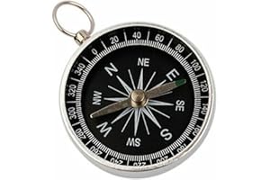 Tranzy Pocket Metal Compass, Survival Sports Navigation Compass, Ring Keychain Portable Pocket Compass, Mini Portable Pocket Compass for Motoring, Hiking Camping, School Students,