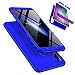 Produktbild Laixin 3 in 1 Handyhülle für Samsung Galaxy A9(2018)/A9 Star Pro/A9S Hülle + Panzerglas, Ultra Dünn PC Plastik Anti-Kratzen 360 Grad Schutzhülle Schutz Case Cover mit Displayschutzfolie, Blau