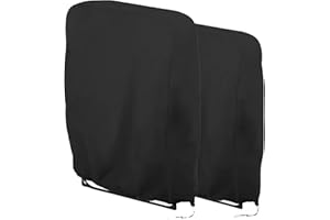 OSTLTTYN 2 Pack Garden Chair Covers Waterproof, 420D Durable Folding Reclining Chair Cover All Weather Patio Outdoor Furniture Cover for Beach Lawn Camping Zero Gravity Chair