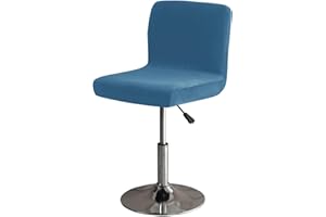 GUYIRT Soft Stretch Bar Stool Covers with Back, Velvet Slipcovers for Bar Stools Dustproof Protector for Short Back Pub Chairs-blue-Set of 4