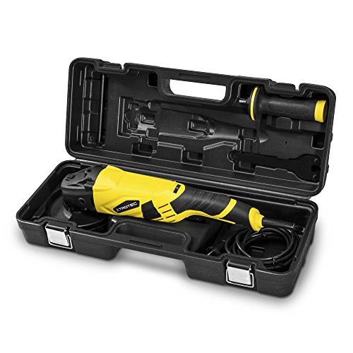 TROTEC Winkelschleifer PAGS 10-125 inkl. Koffer mit 125 mm Trennscheibe, Zusatzhandgriff (3 Positionen variabel montierbar), 1.200 Watt, konstante Drehzahl bis max. 12.000/min - 2