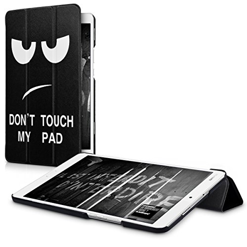 kwmobile Hülle für Huawei MediaPad M3 8.4 - Smart Cover Case Tablet Schutzhülle Kunstleder - Ultra Slim Tabletcase Don't touch my Pad Design Weiß Schwarz
