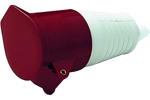 Electraline 80858 Presa Elettrica Industriale, IEC, 32A, 3P+T, 380V, IP44, Rosso
