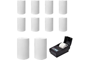 ELITECRAN Carta termica 10 rotolo per fotocamera per bambini e mini stampante, carta di ricarica bianca per fotocamere fotografiche istantanee per bambini, carta di stampa BPA Free (da 57 mm a 30 mm)
