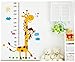 Monkey climbing on Giraffe Growth Chart wall sticker measuring children height wall decal