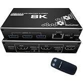 4669 Kumandalı Usb 3.0 4k Hdmi Kvm Switch 2 Port Rj45 Ethernet Pc Kasa Klavye Mouse &Ccedil;oklayıcı