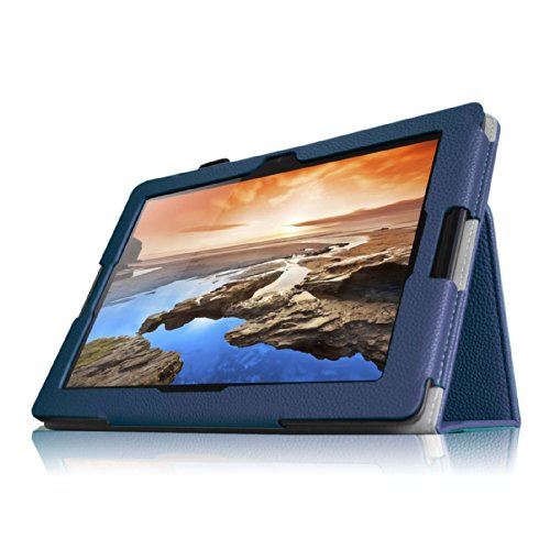 Fintie Lenovo A10-70 Folio Hülle Case Tasche Etui mit Auto Schlaf / Wach Funktion für Lenovo IdeaTab A10-70 25,7 cm (10,1 Zoll HD-IPS) Tablet – Marineblau - 3