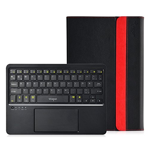 Sharon Sony Xperia Z2 Tablet Hülle mit magnetisch befestigter Bluetooth – Tastatur und integriertem Touchpad | Ultraslim Schutzhülle | QWERTZ – Layout (deutsch) | Tastatur herausnehmbar - 2