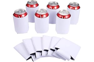 HooAMI Sublimation Blanks Can Coolers,White Beer Can Cooler Sleeves Neoprene Drink Holders for Wedding,BBQ,Beach Party,Birthdays(12 * 9.5cm)
