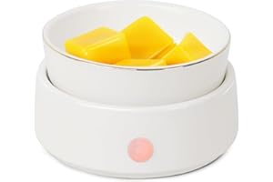 BOBOLYN Wax Melt Warmer Candle Warmer Electric 4-in-1 Ceramic Wax Melter Burner for Scented Wax Melts, Candle Jars, Essential Oil, Coffee Home Office Bedroom Aromatherapy Gift & Decor - Upgraded White
