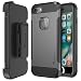 Produktbild trianium iPhone 7 Fall [duranium Series] Heavy Duty Ultra Schutz Hard Cover Stoßdämpfung W/Integrierter Displayschutzfolie + Holster Gürtelclip Ständer für Apple iPhone 7 2016 – Gunmetal (tm000181)
