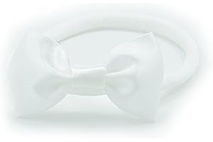 PrettyBoutique Baby Girls Satin Bow Soft Skinny Elastic Nylon Headband Hair Band Accessories