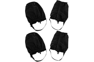 Easnea 2 pares de polainas, polainas de tobillo bajas, al aire libre, senderismo, mochilero, ligero, impermeable, ajustable, color negro