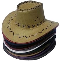 Cappello Da Cowboy In Effetto Pelle Scamosciata Cammello | Regolabile | Per Feste A Tema Western, Party, Carnevale O Travestimenti