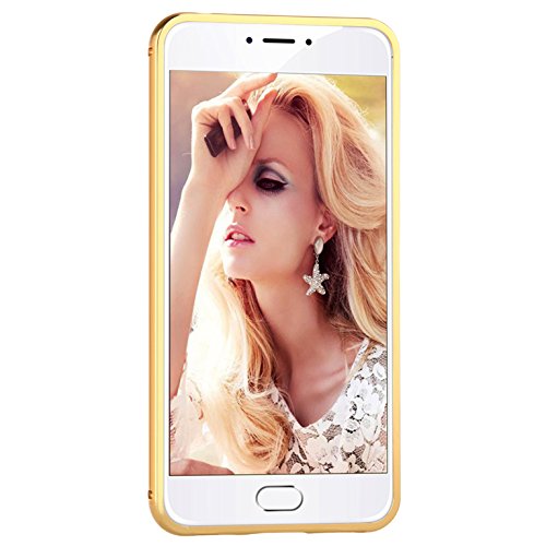 Funda Espejo Aluminio Metal Carcasa para Meizu M3 Note Color Oro