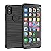 Produktbild iPhone X TPU/ Silikon Hülle Case Tasche Carbon Fiber Brushed Texture Handyhülle FugouSell Outdoor Dünn Ultra Slim Weich Hülle Case Kratzfest Kohlefaser Stoßfest Schutzhülle HandyCover für iPhone X