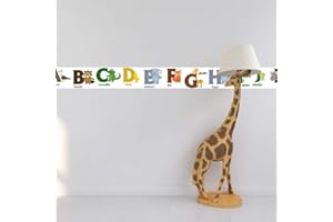 Dostear Peel and Stick Wallpaper Border Self-Adhesive Wall Border Sticker Home Ceiling Decorative Border for Bathroom Living Room Kitchen English Alphabet 10×300CM