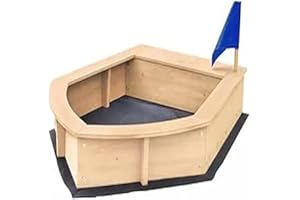 Liberty House Toys Wooden Boat Sand Pit with Seating and Cover
