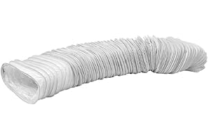 ABOUT VENT 220x55mm Tuyau de Ventilation en PVC - HVAC 6m Longeur Conduit d'air - Tuyau Flexible de Sortie - Tuyau d'évacuation pour Sèche-linge Hotte Climatisation