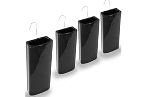 Paluplus Set 4 Evaporatori d'acqua per termosifoni in Ceramica, misura 8x4x19 cm, Umidificatore con motivo LUCIDO e gancio a forma di S -2025 (Nero)