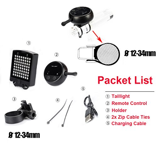 NONMON Fahrrad Rücklicht, Wasserdicht Rücklicht mit Blinklicht und Sicherheit Abstand halten Streifen - 6
