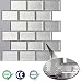 Produktbild Ecoart Selbstklebende 3D Fliesenaufkleber Wasserdicht Selbstklebend für Küche und Bad - 25,4x25,4cm - Silbrig - 6er-Set