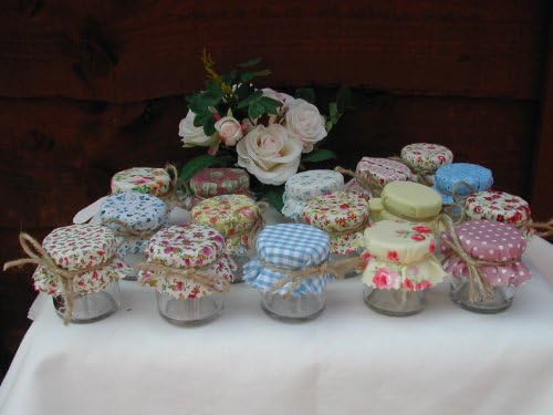 Make your Own DIY Shabby Chic Vintage SET OF 50 1.5oz Mini Jam Jars Wedding Favours Table Decorations or Homemade Gifts