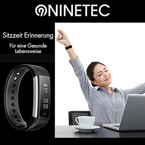 NINETEC Smartfit F3/F3HR Fitness Tracker mit Pulsmesser Sport Armband Schrittzähler Aktivitätsarmband Fitnessarmband Sportuhr mit Schlafanalyse Kalorienanalyse SMS Anrufe - 5