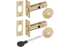 LOCKS AND SCREWS LTD 2 Pack Mortice Door Bolts with Star Key, Door Security Rack Bolt Providing Enhanced Protection for Doors and Windows at Home and in The Workplace (60mm, Brass)