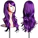 S-noilite® 23 Inches (58cm) Women Long Layer Curly Wavy Purple Full Wigs One Piece Natural Hair Cosplay Party Anime Wig