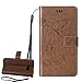 Produktbild Hülle für Samsung Galaxy S7,Samsung Galaxy S7 Lederhülle,PU Leder Tasche für Samsung Galaxy S7,Leweiany Elegant Luxus Extra Dünn Tasche Kaffee Premium Schmetterling Blumen Muster Leder Brieftasche Flip Wallet Ständer Cover in Book Style Tasche Case Handyhülle Schutzhülle mit Kartenfach Aufstellfunktion Magnetverschluss für Samsung Galaxy S7 Schutzhülle Handytasche