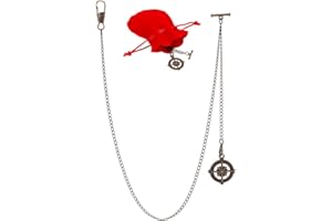 PH PandaHall 54.5cm Chaîne de Montre de Poche, Chaîne de Montre Chaîne de Gilet de Costume, Chaîne de Poche Chaine Montre Gousset pour Homme Mari Fête des Pères Mariage, Pendentif: 2.9cm