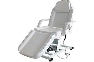 PALDIN Electric Massage Table 3 Section Adjustable Bed Couch Beauty Salon Recliner Chair Treatment Tattoo Facial SPA Massaging Bed (White)(Includes 2 packages) (White)