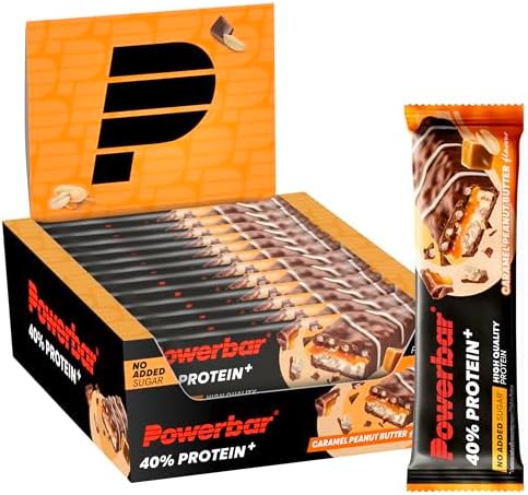 Powerbar - 40% Protein+Crisp - Caramel Peanut Butter - 12x40g - Barretta ad alto contenuto proteico - Basso contenuto di zuccheri