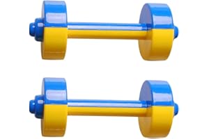 TOYANDONA 1 paire d'haltères pour enfants - Petits haltères - Jouet en plastique - Jouet de fitness - Équipement de sport pour enfants (jaune et bleu).