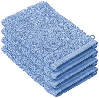 De Witte Lietaer 194686 Stephanie Pair Cotton Face Cloths, blue, 15 x 22 x 1 cm